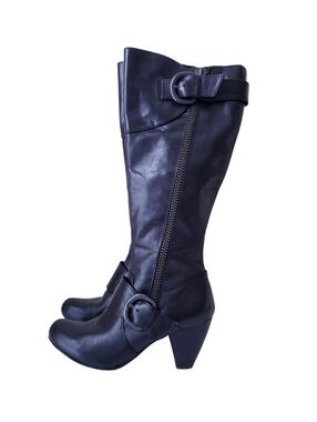 Born Crown Black Leather Tall Boots